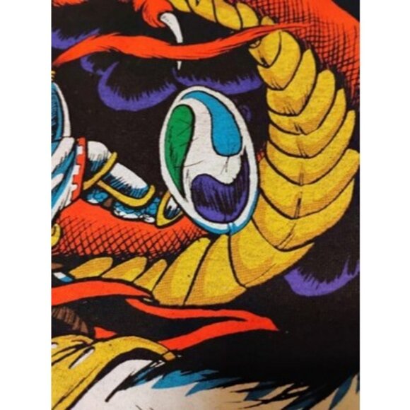Vintage Liquid Blue Dragon AOP / AC DC T Shirt Sz L Test Print - Picture 6 of 9